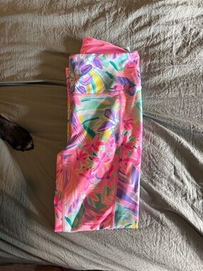 Lilly Pulitzer Pink Tropical Print Leggings